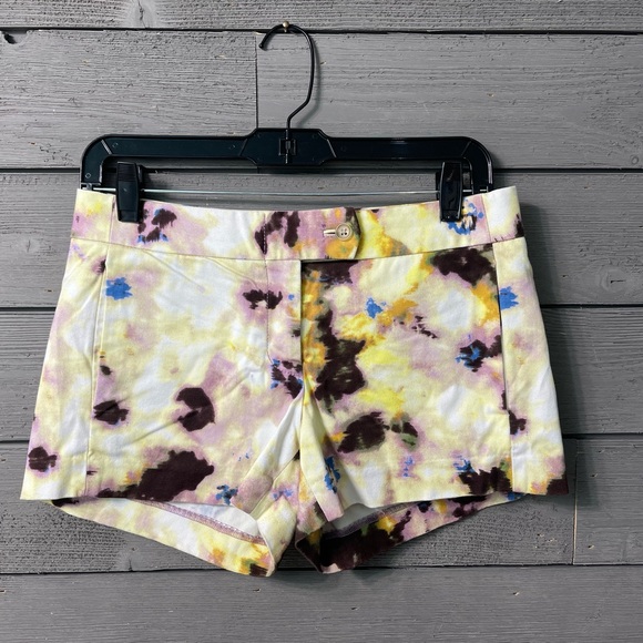 J. Crew Stretch Watercolor Shorts Sz 0 Summer Beach Preppy Style Chic Feminine - Picture 2 of 9